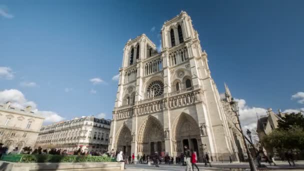 19.11.2014, Paris, Fransa: Uhd'de paris'teki ünlü Notre Dame Katedrali'nin kahramanca zaman atlamalı. — Stok video