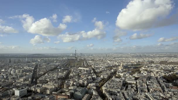 Широкий встановлення постріл місто Париж. Денний час — стокове відео