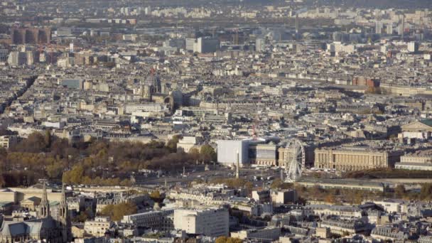 Tot vaststelling van luchtfoto van Place Concorde. overdag — Stockvideo