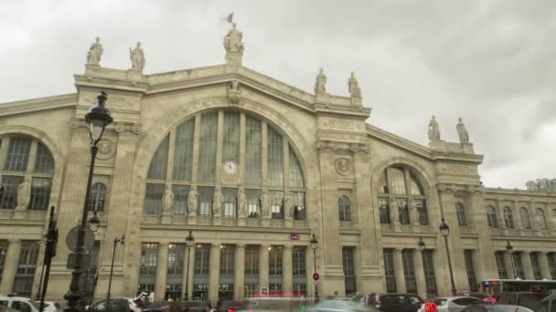 Timelapse vlakového nádraží Gare du nord — Stock video