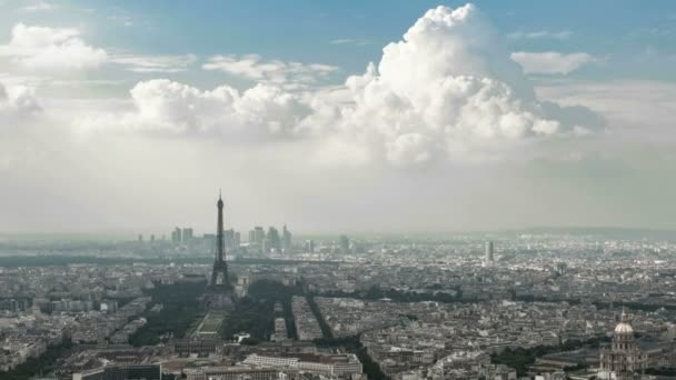 Párizs városkép timelapse áttekintése a város, dolly, kifelé zoomolás
