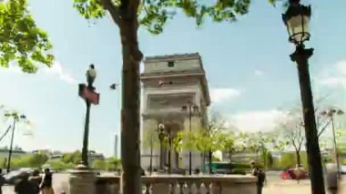 Arc De Triomphe Paris, Fransa'da Hyperlapse