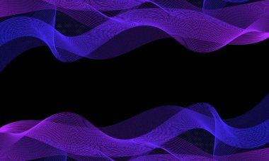 Abstract waves of the many colored lines. Wavy stripes on dark background. Vector illustration EPS10. Creative line art. Design elements created using the Blend Tool clipart