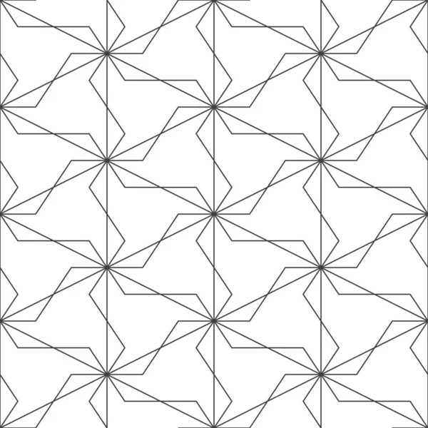 Черно-белый мозаичный фон. Бесшовный геометрический узор. Векторная иллюстрация EPS10. Стильный шаблон из повторяющихся треугольников. Цветочный орнамент, узор. Переплетение линий. — стоковый вектор