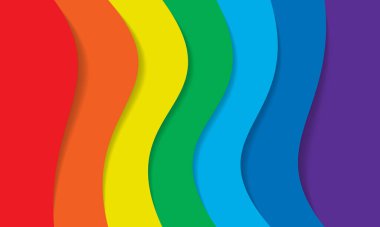 Soyut renk arkaplanı. Gökkuşağı. Görülebilir spektrum. Çocuksu tasarım şablonu. Vektör İllüstrasyonu. EPS10. Spektral dalgalar. Teknoloji, bilim veya modern konsept için tasarım ögesi.