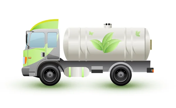 Il camion concetto di ecologia del gas naturale — Vettoriale Stock