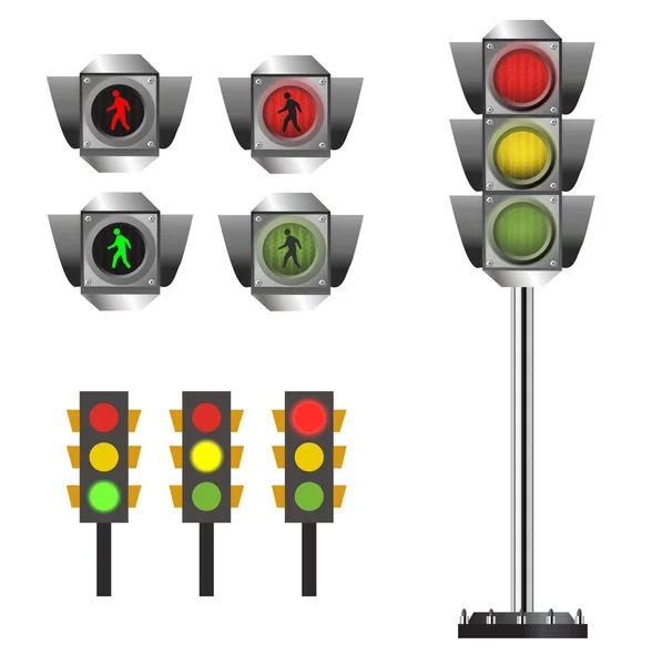 Traffic light vector design set — Stock Vector