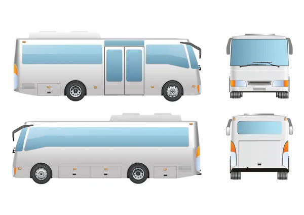 Modèle de bus six roues vecteur de conception — Image vectorielle
