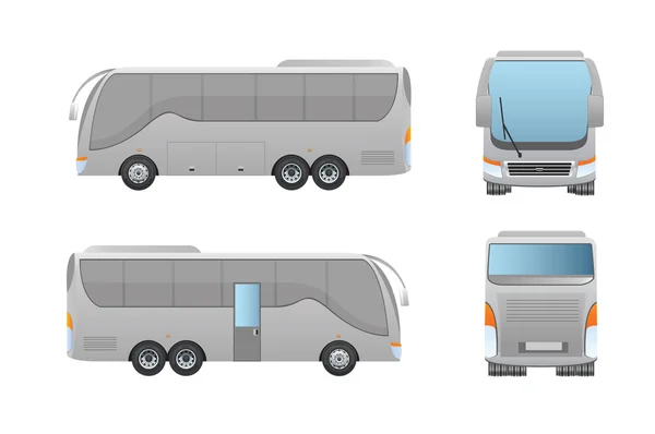 Autobus modello fino a dieci ruote vettoriale design — Vettoriale Stock