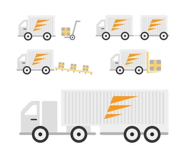 Camión de transporte icono y elemento — Vector de stock