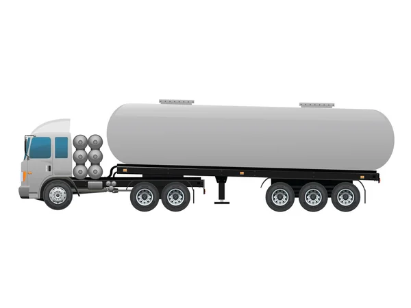 Κενό πετρελαίου ρυμουλκούμενο φορτηγό δύο είκοσι τροχό φορτηγό ρυμουλκούμενο — Διανυσματικό Αρχείο