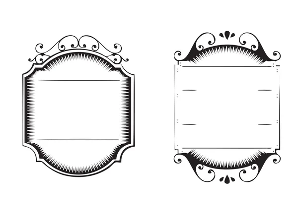 Handgezeichnetes Holzschild schwarz und weiß — Stockvektor