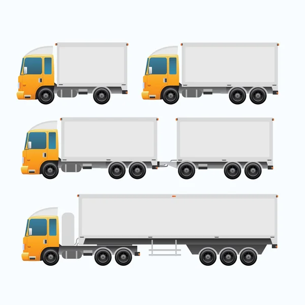 Κενό φορτηγό ρυμουλκούμενο και μίνι φορτηγό — Διανυσματικό Αρχείο