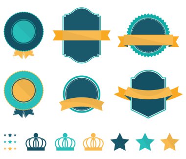 Tasarım kümesi boş Retro vintage Etiketler vektör