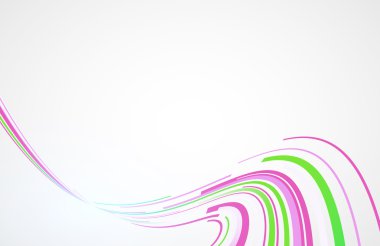 Bükme satır pembe ve yeşil teknoloji kavramı beyaz arka plan üzerinde renkli