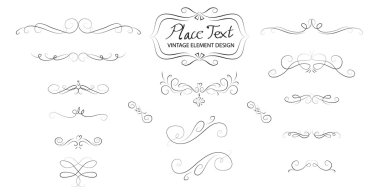 Vintage çerçeveleri ve kaydırma tasarım öğesi