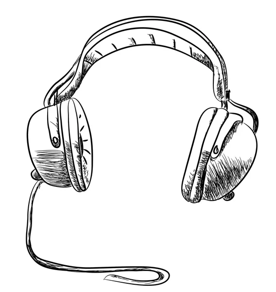 Ręcznie rysowane słuchawek — Wektor stockowy