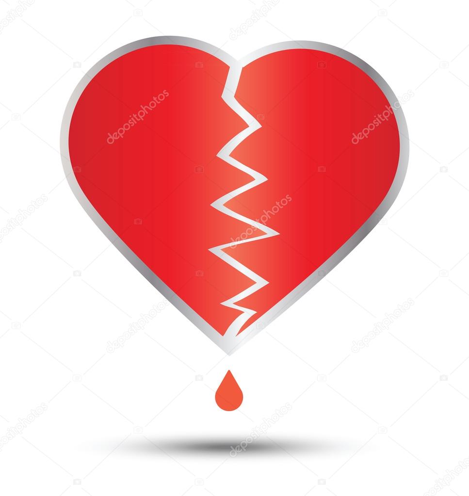 Heartbroken and heart vector design