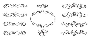 Elle çizilmiş çiçek ve öğe tasarım vektör