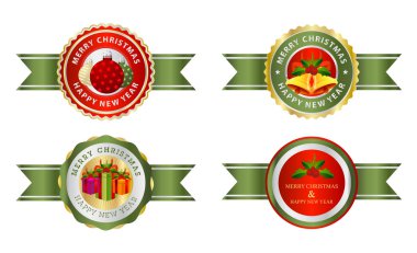 Noel etiketleri budges logo veya etiket