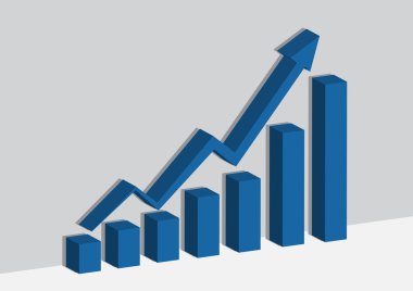 Mavi iş grafik veya grafik üzerinde duvar ve sheader gölge