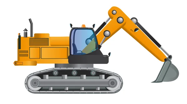 Excavator model vector design with working — Stock Vector