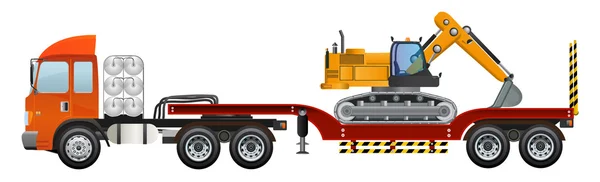 Escavatore su camion progettazione vecotor sarto — Vettoriale Stock