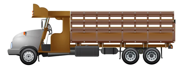 Viejo camión madera camión vintage retro camión vector diseño — Vector de stock