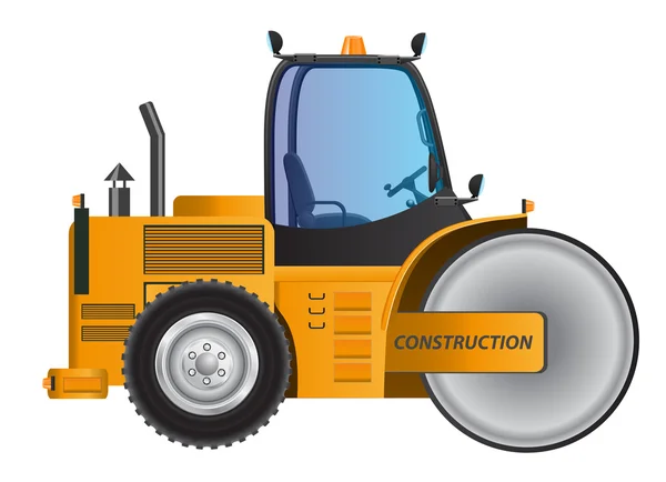 Modelo de diseño vectorial de coche amarillo Steamroller — Vector de stock