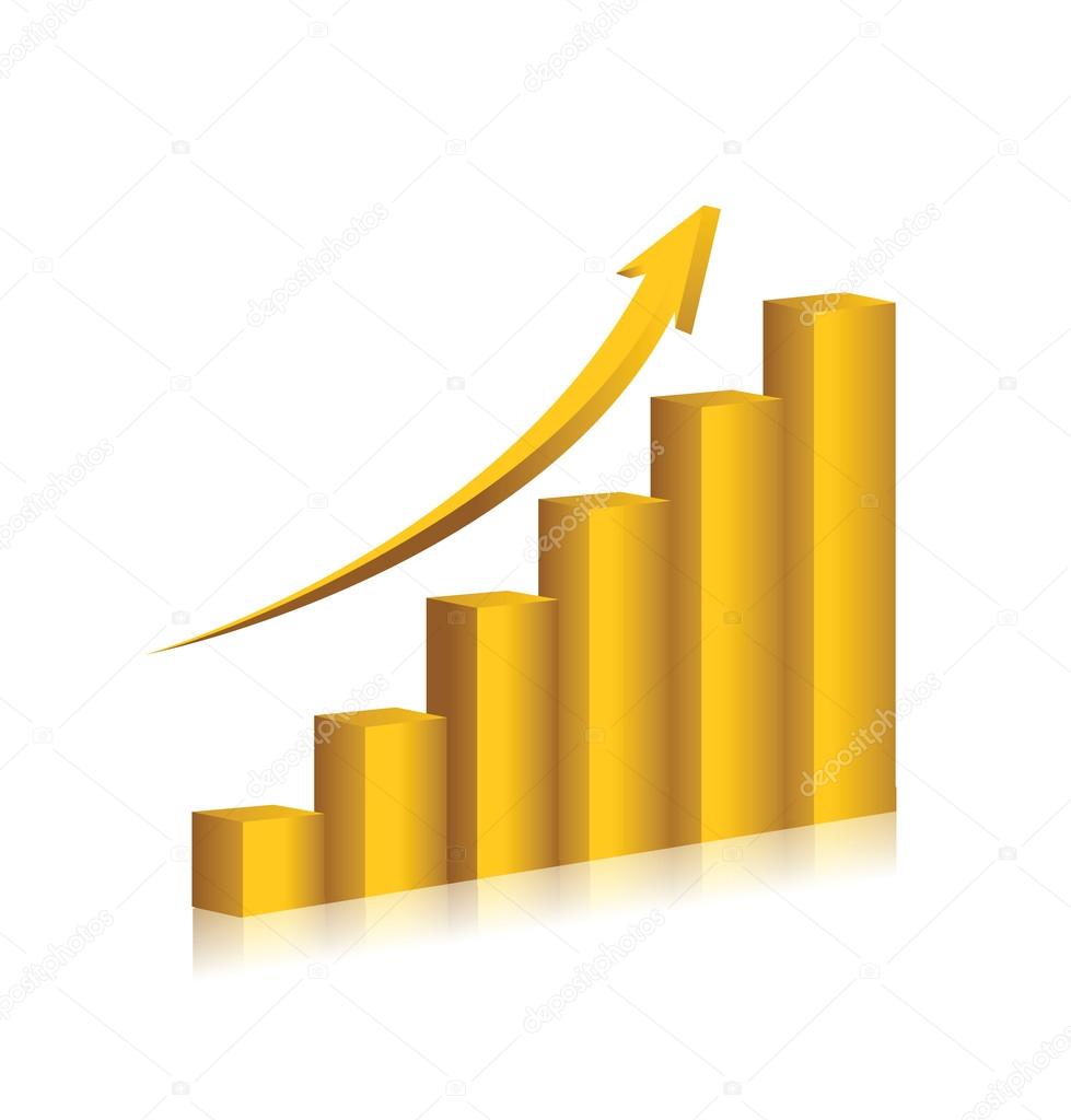 Business chart gold color vector design