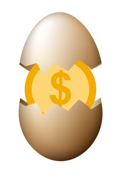 Money in egg business firnace concept — Stock Vector
