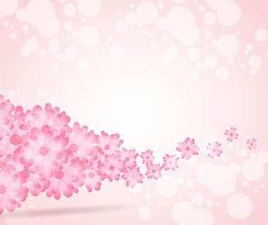 Sol arka plan parlak dalgadan yumuşak pembe çiçek
