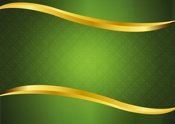 Luxury green with gold lines background vector design — Stock Vector