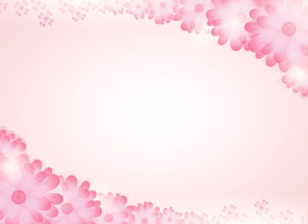 柔软的粉红色花朵明亮的背景 — 图库矢量图片