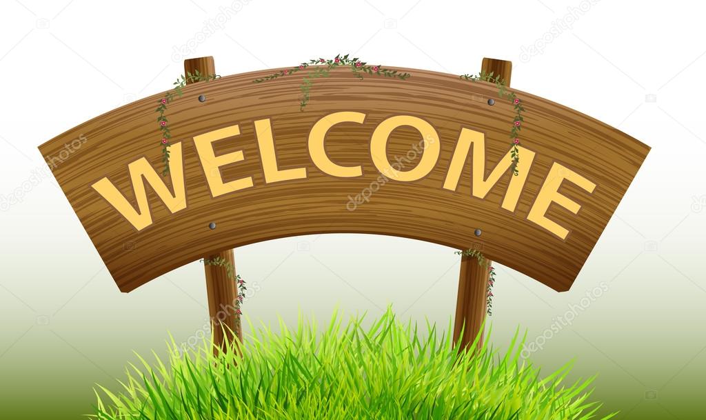 wood Sign welcome vector design