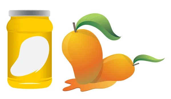 Mango und Buttle Verpackungsvektordesign — Stockvektor