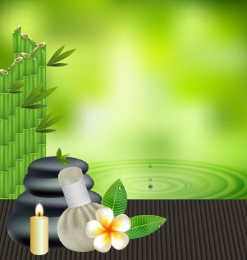 Tay otlar masaj spa sıkıştır otlar doğal arka plan ile