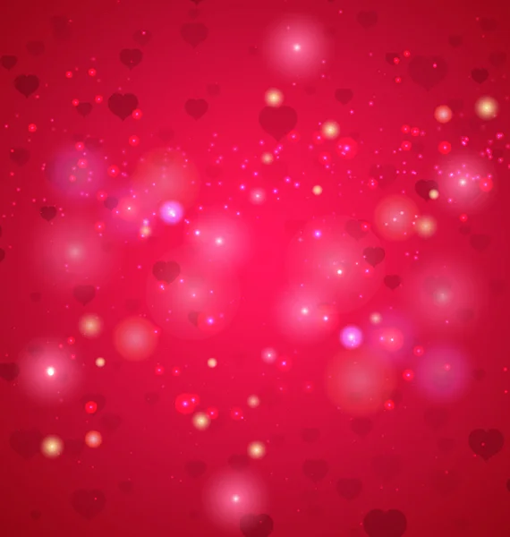 Corazones con diseño vectorial de fondo rojo claro — Vector de stock