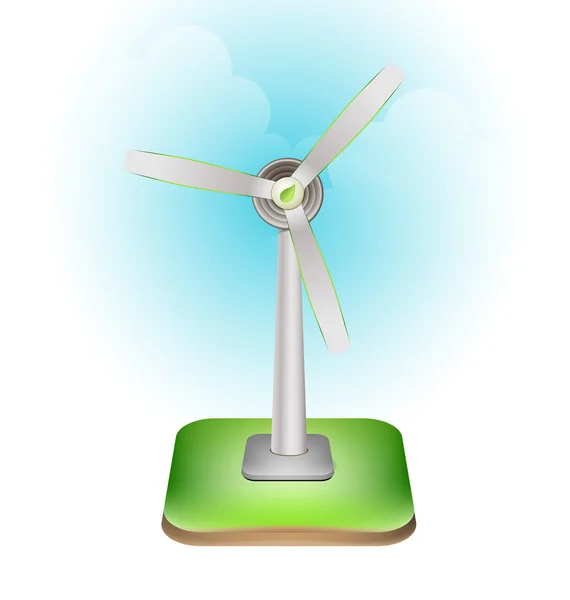 Wind, turbine ecologie, conceptontwerp vector — Stockvector