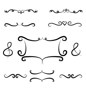 Kenarlıklar ve çerçeve vektör öğesi tasarım el çekilmiş