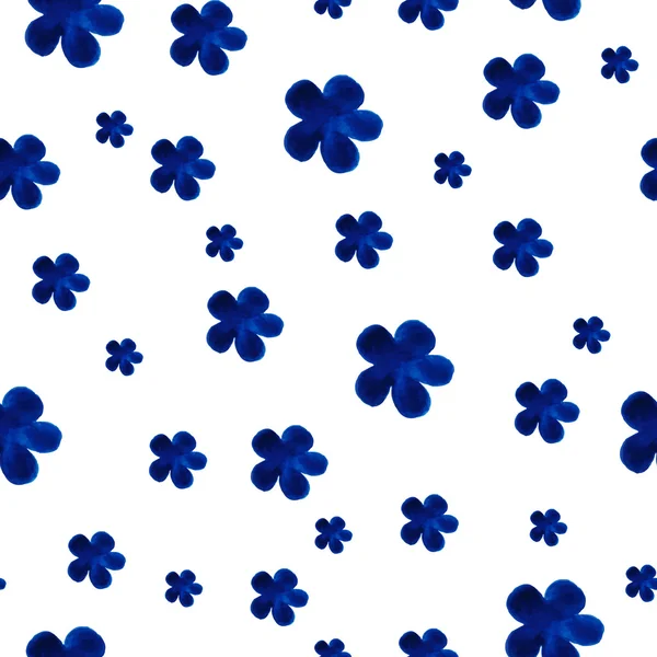 Seamless modeli çiçekli suluboya tarzında. Güzel Dekoratif süsleme süsleme, ambalaj, Tekstil ve baskı için. Mavi ve beyaz renkler.