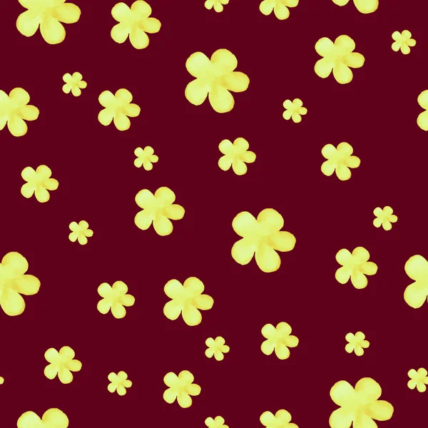 Seamless modeli çiçekli suluboya tarzında. Güzel Dekoratif süsleme süsleme, ambalaj, Tekstil ve baskı için. Mor ve sarı renkler.