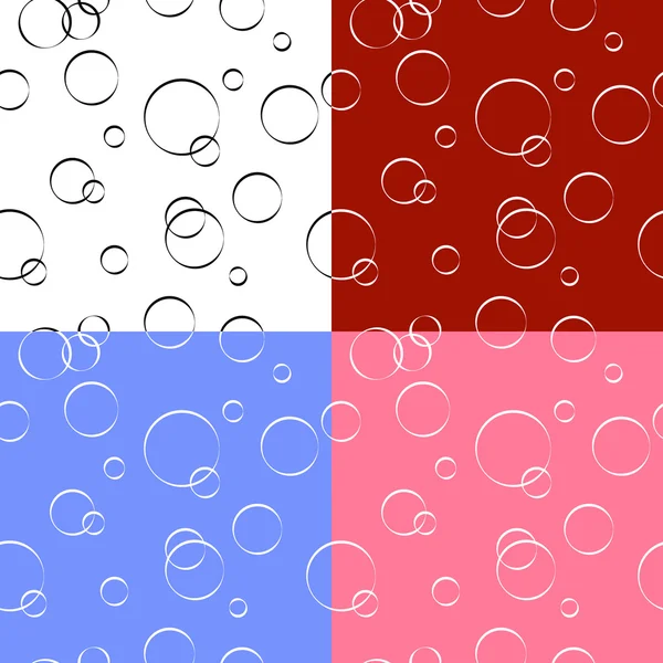 Şirin ve basit daire veya kabarcık desenleri şeffaf, kırmızı, mavi ve pembe arka plan. 