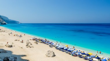 Egremni beach, Lefkada Adası, Yunanistan 