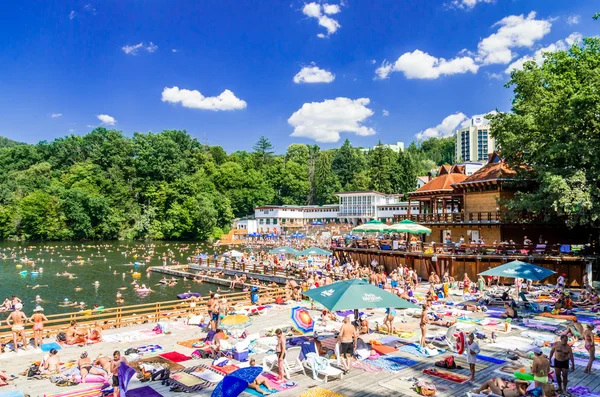 Sovata, Ursu Gölü, Romanya - 8 Ağustos 2015: 