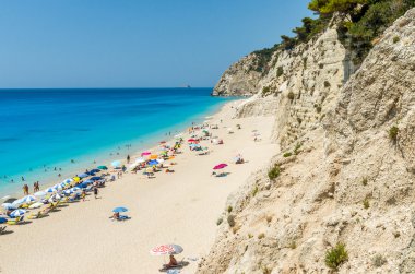 Egremni beach, Lefkada Adası, Yunanistan 