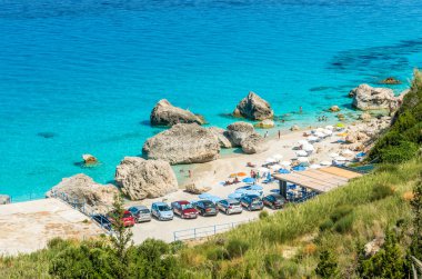 Kavalikefta Beach, Lefkada Adası, Yunanistan. 