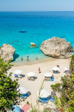 Kavalikefta Beach, Lefkada Adası, Yunanistan. 