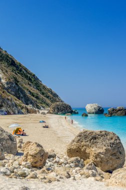 Megali Petra Beach, Lefkada Adası, Levkas, Lefkas, İyon Denizi, 