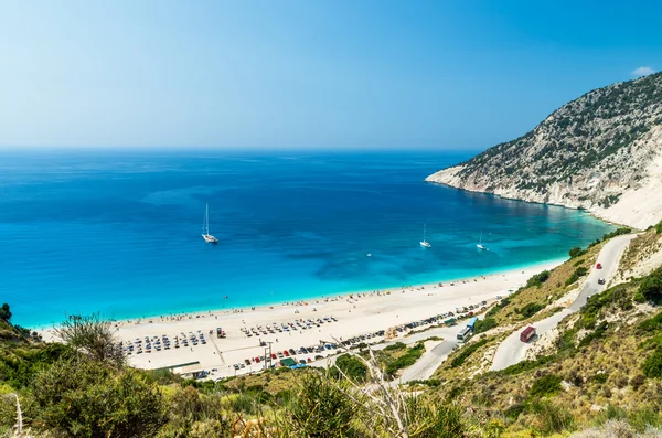 希腊Kefalonia岛Myrtos海滩 — 图库照片